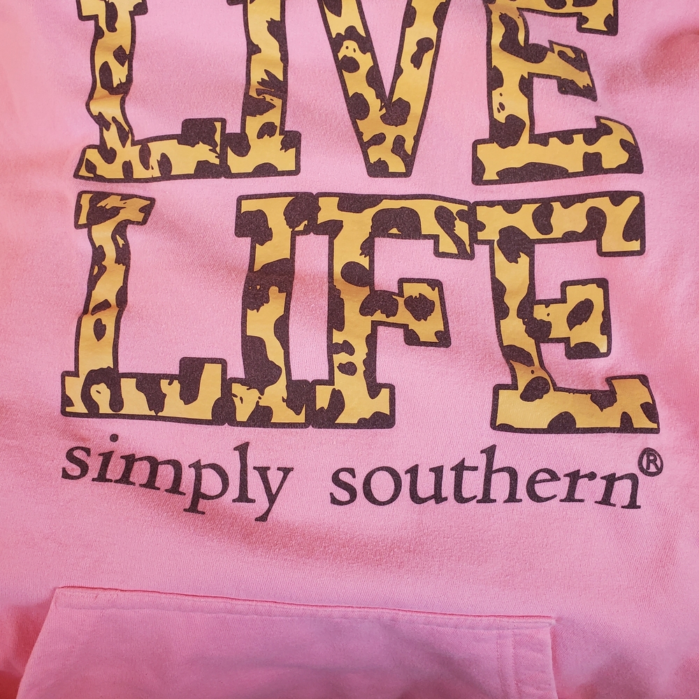 Simply Southern Pink Sweatshirt with Leopard Accents